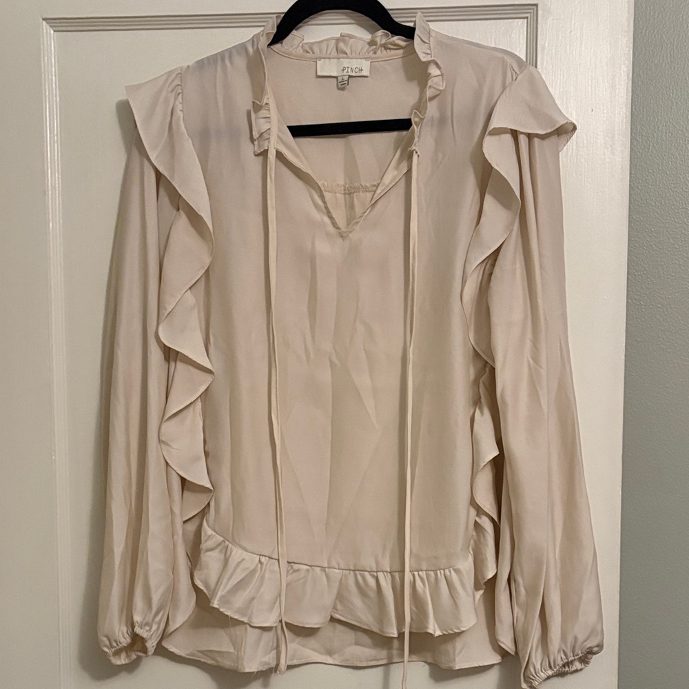 Pinch Ivory Ruffle Blouse